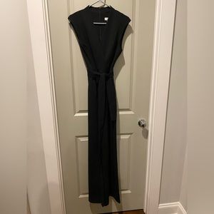 Calvin Klein Black Capsleeve Wide Leg Jumpsuit